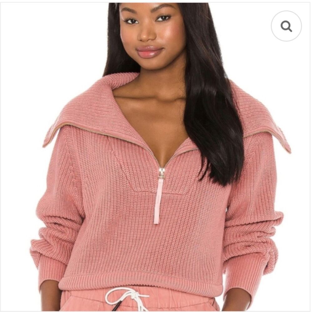 Varley Pink Mentone Half Zip Pullover Sweater Size Medium